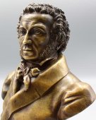 Скульптурный бюст «А. С. Пушкин», бронза, камень, кон. 19, нач. 20 вв.