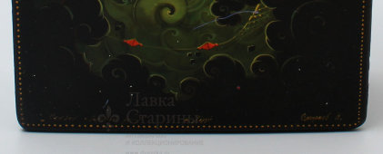Лакированная шкатулка папье-маше «Сказка о золотой рыбке», СССР, п. Холуй, 1960-е