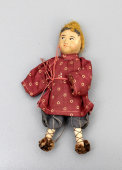Старинная кукла, мягкая детская игрушка «Паренек в красной рубахе», Советская Россия, 1920-е