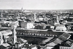 Старинная фотогравюра «Дореволюционная Москва. Вид на Замоскворечье», фирма «Шерер, Набгольц и Ко», Москва, 1886 г.