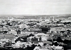 Старинная фотогравюра «Дореволюционная Москва. Вид на немецкую слободу. Лефортово», фирма «Шерер, Набгольц и Ко», Москва, 1886 г.