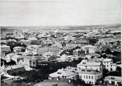 Старинная фотогравюра «Дореволюционная Москва. Вид на немецкую слободу. Лефортово», фирма «Шерер, Набгольц и Ко», Москва, 1886 г.