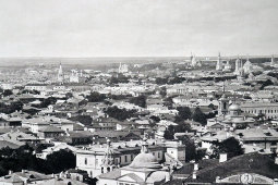 Старинная фотогравюра «Дореволюционная Москва. Вид на Пресню», фирма «Шерер, Набгольц и Ко», Москва, 1886 г.