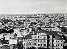 Старинная фотогравюра «Дореволюционная Москва. Вид на Пресню», фирма «Шерер, Набгольц и Ко», Москва, 1886 г.