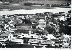 Старинная фотогравюра «Дореволюционная Москва. Лужки. Вид на Градскую и Голицынскую больницы и Мещанское училище», фирма «Шерер, Набгольц и Ко», Москва, 1886 г.