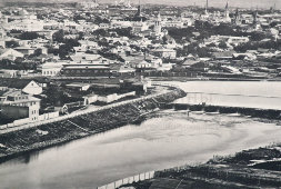 Старинная фотогравюра «Панорама Москвы 1867 с храма Христа Спасителя», фирма «Шерер, Набгольц и Ко», Москва, 1886 г.