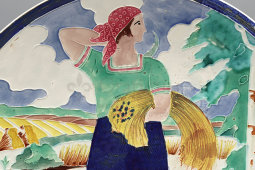 Декоративная тарелка «Жница», художник Прессман С. Б., ЗиК Конаково, 1930-е