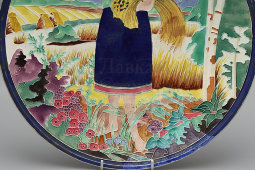 Декоративная тарелка «Жница», художник Прессман С. Б., ЗиК Конаково, 1930-е