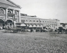 Старинная фотогравюра «Вид от Лобного места на Средние городские ряды», фирма «Шерер, Набгольц и Ко», Москва, 1886 г.