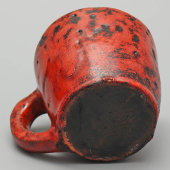 Винтажная кружка с красно-черными поливами, керамика, Советская Россия, 1920-е