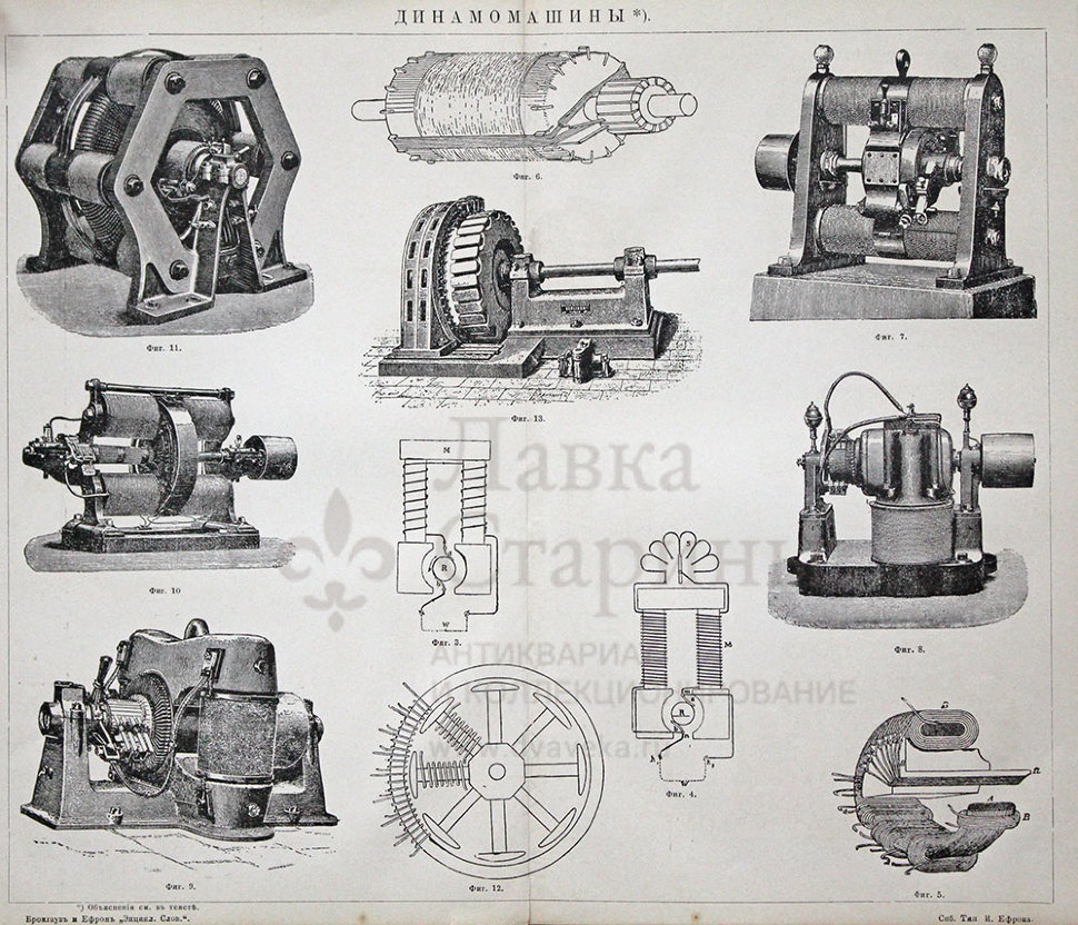 Купить старинную гравюру «Динамо машины».